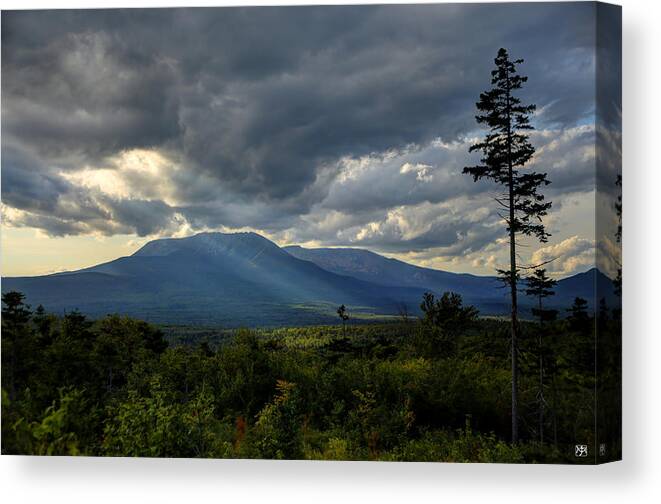 Katahdin Canvas Print featuring the photograph Sunlight on Katahdin by John Meader