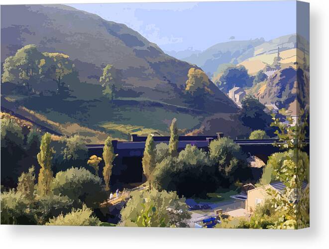 Yorkshire Landscape Canvas Print featuring the photograph Sunlit Valley by Elizabetha Fox