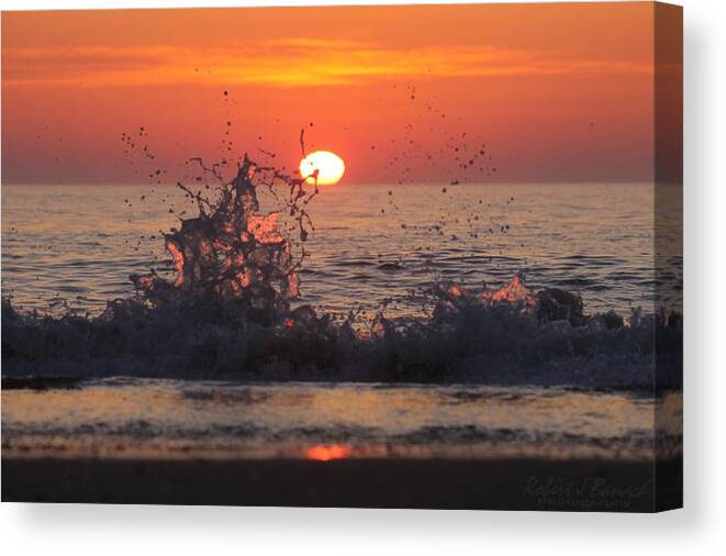 Nature Canvas Print featuring the photograph Sunrise and Splashes by Robert Banach