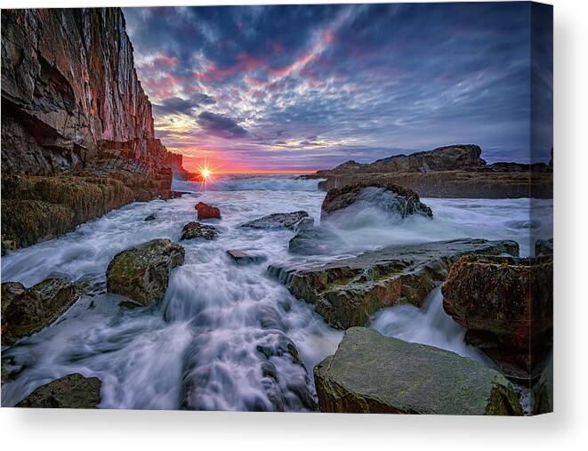 Sunrise Canvas Print featuring the photograph Sunrise at Bald Head Cliff by Rick Berk
