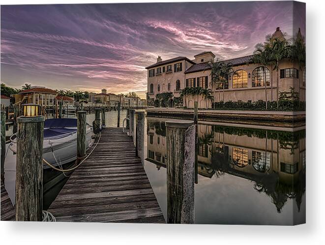 Naples Canvas Print featuring the photograph Sunrise at Naples, Florida by Peter Lakomy
