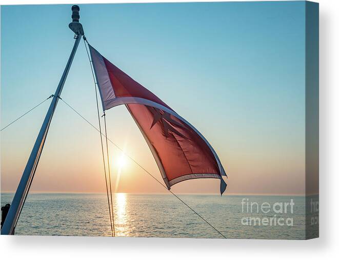 Aegis Canvas Print featuring the photograph Sunrise At The Horizont by Hannes Cmarits