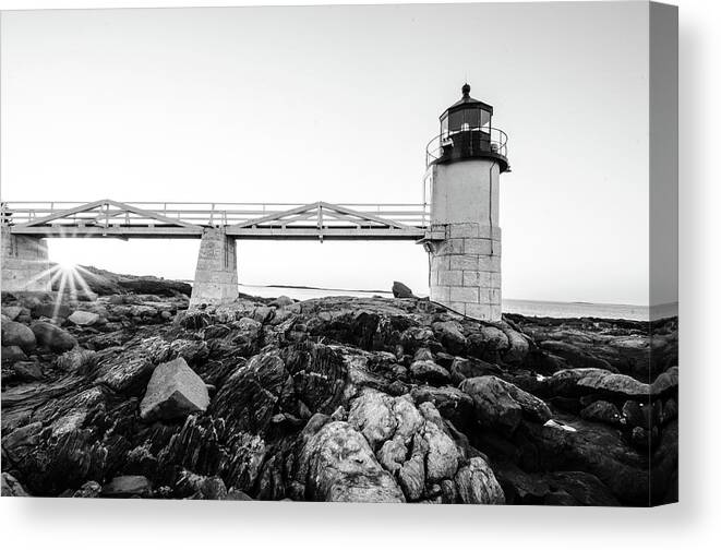 Marshall Point Lighthouse Canvas Print featuring the photograph Marshall Point Lighthouse Shoreline by Crystal Wightman
