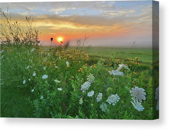 Mchenry County Conservation District Canvas Print featuring the photograph Sunrise in McHenry County by Ray Mathis
