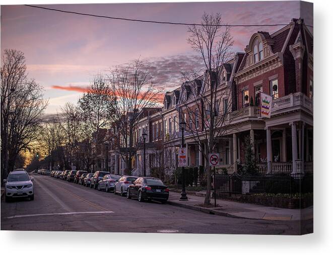 Rva Canvas Print featuring the photograph Sunrise in The Fan by Doug Ash