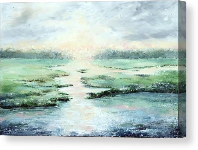 Lake Canvas Print featuring the painting Low Country Gold by Katrina Nixon