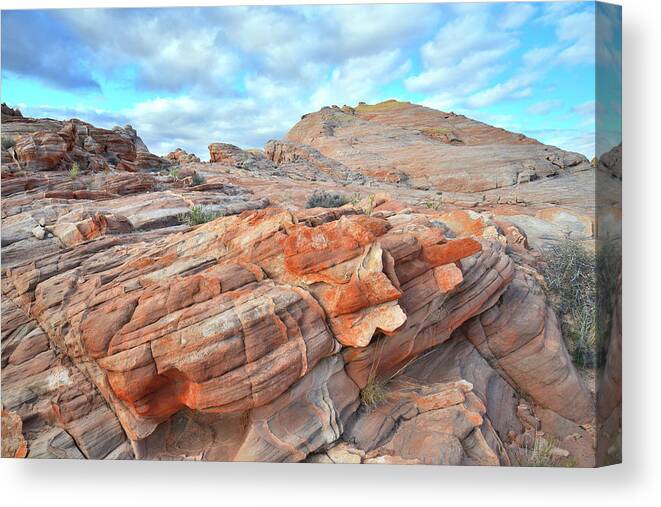 Valley Of Fire State Park Canvas Print featuring the photograph Sunrise on Sandstone in Valley of Fire by Ray Mathis