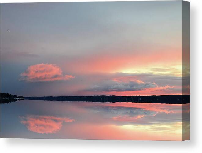 Abstract Canvas Print featuring the digital art Sunrise Pink Two by Lyle Crump