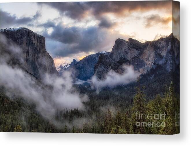 Yosemite Canvas Print featuring the photograph Sunrise Yosemite by Anthony Michael Bonafede