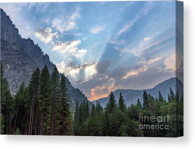 Sierra Nevada Canvas Print featuring the photograph Sunset 1 Yosemite by Jeff Hubbard