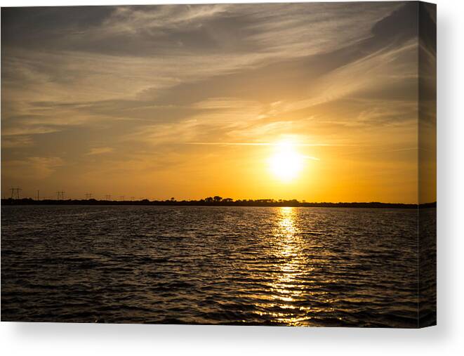Gold Canvas Print featuring the photograph Sunset 2 by Dart Humeston