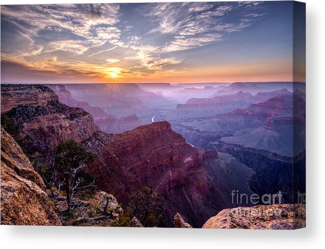 Grand Canvas Print featuring the photograph Sunset at Grand Canyon by Daniel Heine
