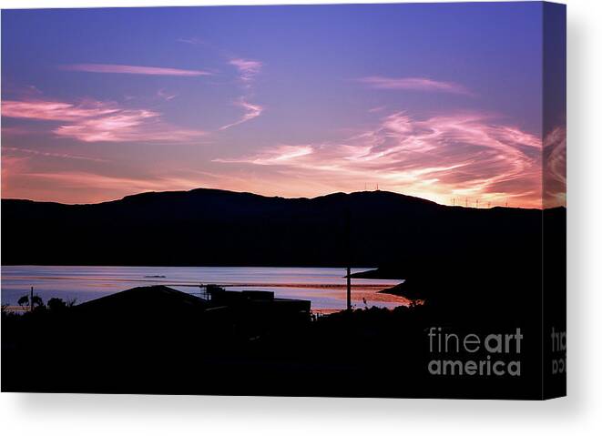 Sunset At Portavadie Canvas Print featuring the photograph Sunset at Portavadie Scotland by Lynn Bolt