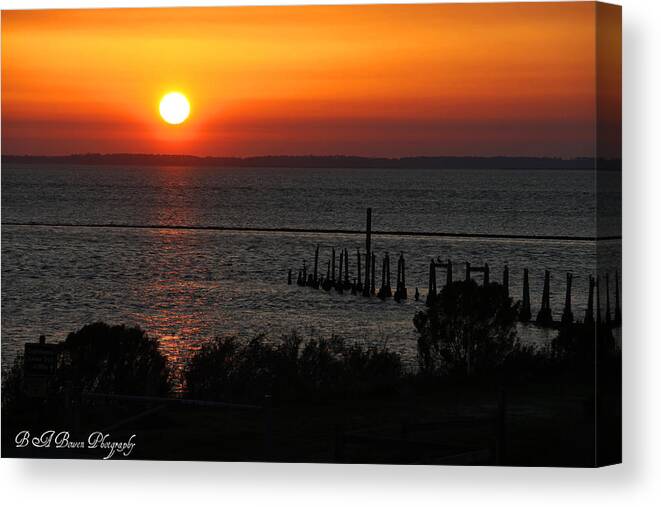 Sunset Canvas Print featuring the photograph Sunset at St.Marks NWF by Barbara Bowen