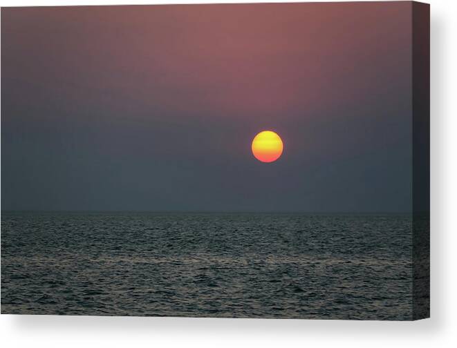 Sunset At The Beach Cape May Nj Canvas Print featuring the photograph Sunset at the Beach Cape May NJ by Terry DeLuco