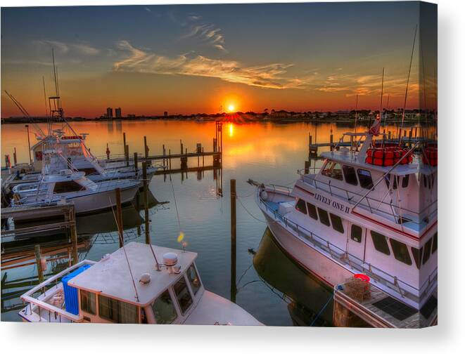 Florida Canvas Print featuring the photograph Sunset at the Marina by Tim Stanley