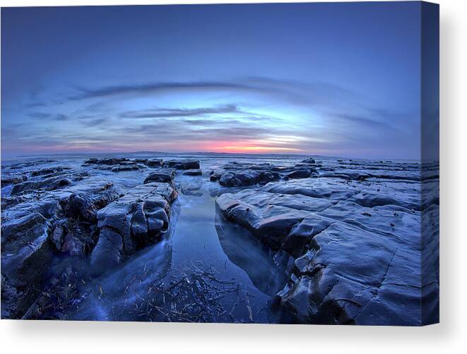 Sunset Canvas Print featuring the photograph Sunset at Waddell Beach by Morgan Wright