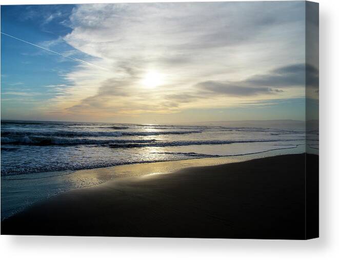 Sunset Canvas Print featuring the photograph Sunset beach by Jason Hughes