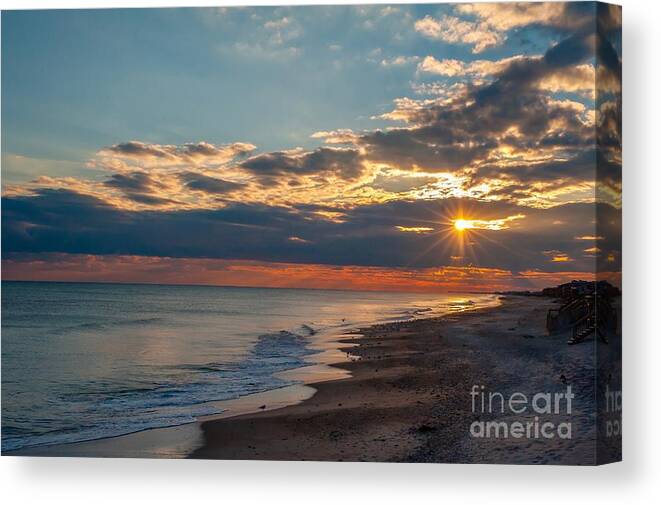 Sunset Canvas Print featuring the photograph Outer Banks OBX #4 by Buddy Morrison