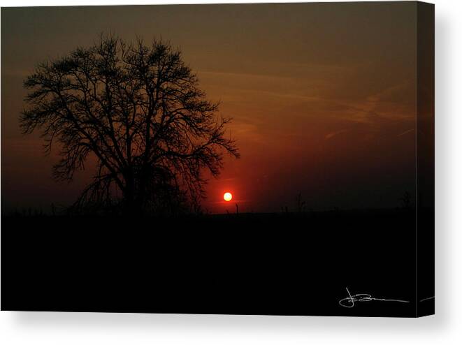 Landscape Canvas Print featuring the photograph Sunset Bloody Sunset by Jim Bunstock