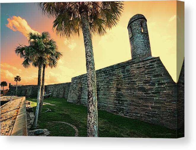 Architecture Canvas Print featuring the photograph Sunset Castillo de San Marcos by Stacey Sather