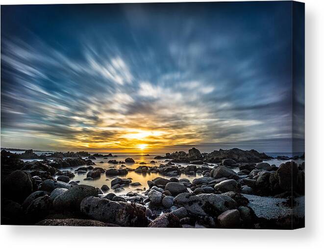 15 Mm Canvas Print featuring the photograph Sunset drive - Monterey, United States - Landscape, travel photography by Giuseppe Milo