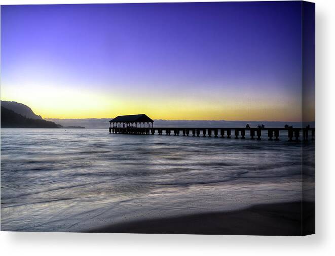 Granger Photography Canvas Print featuring the photograph Sunset Fisherman by Brad Granger