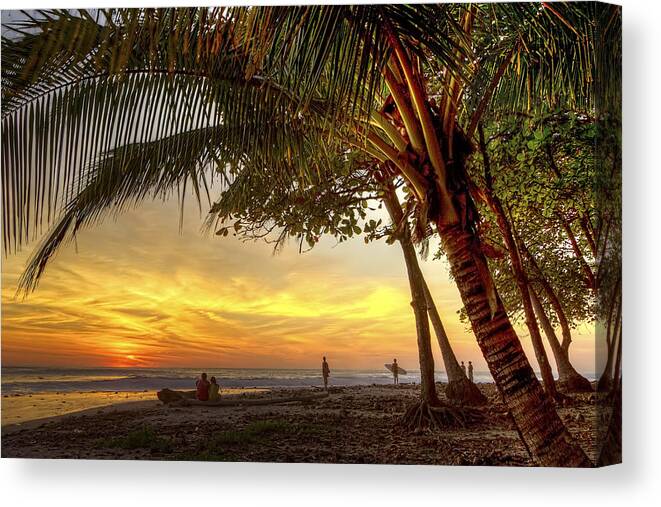 Costa Rica Canvas Print featuring the photograph Sunset in Mal Pais by Cheryl Strahl