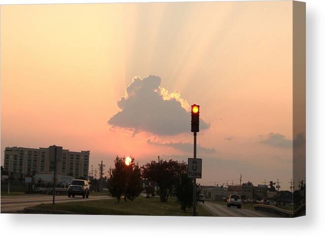 Sunset Canvas Print featuring the photograph Sunset in the City 3 by Diane Ferguson
