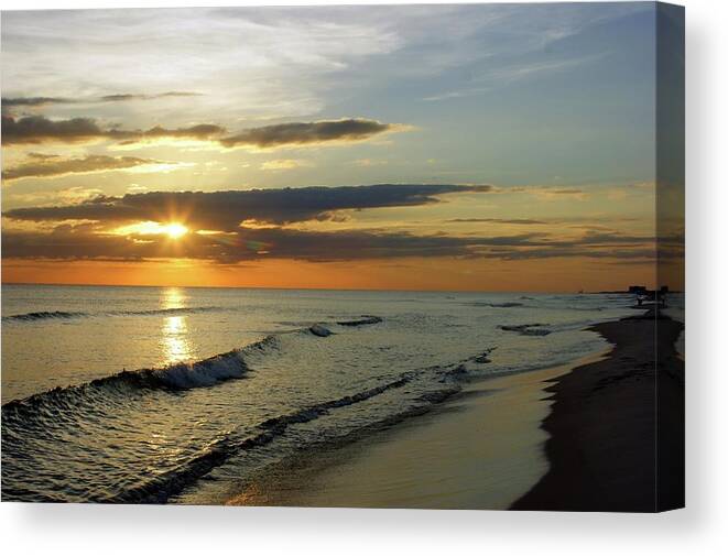 Landscape Canvas Print featuring the painting Sunset by Janette Legg