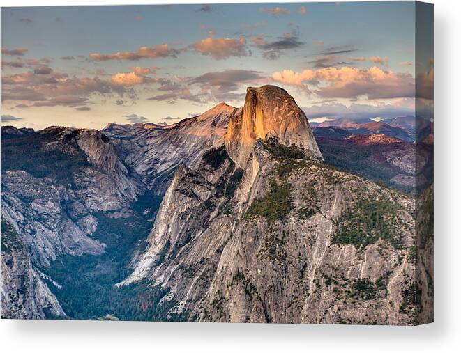 Half Dome Canvas Print featuring the photograph Sunset on Half Dome by Adam Mateo Fierro