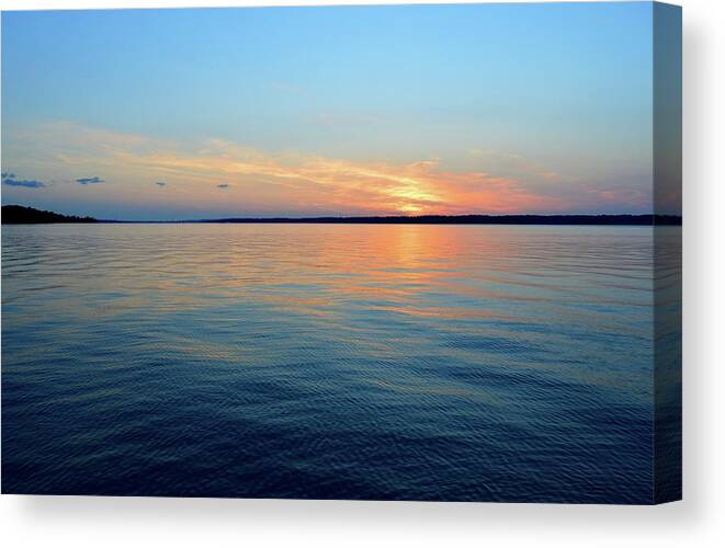 Abstract Canvas Print featuring the photograph Sunset On Kempenfelt Bay In August by Lyle Crump