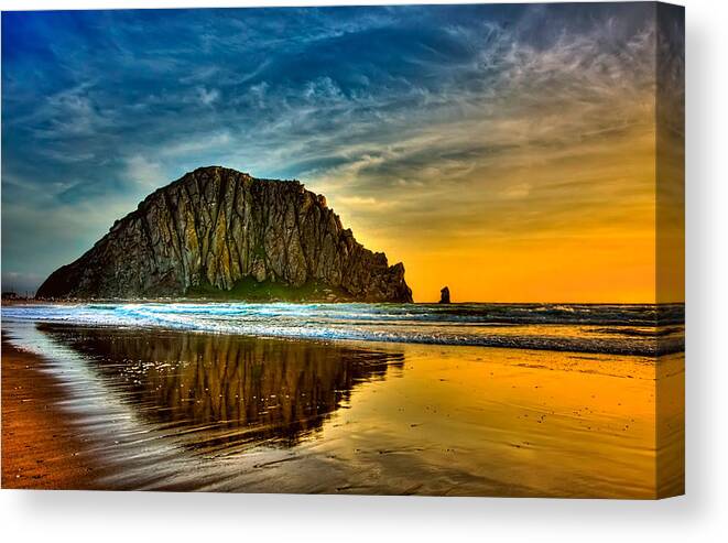 California Canvas Print featuring the photograph Sunset on the Rocks by Cheryl Strahl