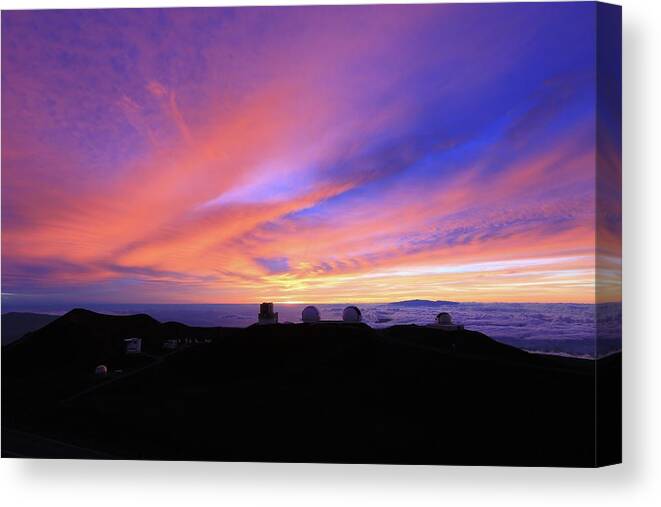  Canvas Print featuring the photograph Sunset over the Clouds by M C Hood
