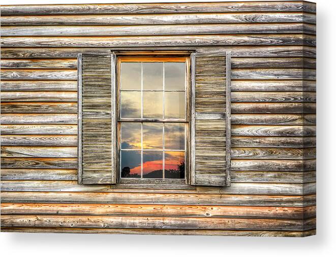Window Canvas Print featuring the photograph Sunset Reflection by Ryan Wyckoff