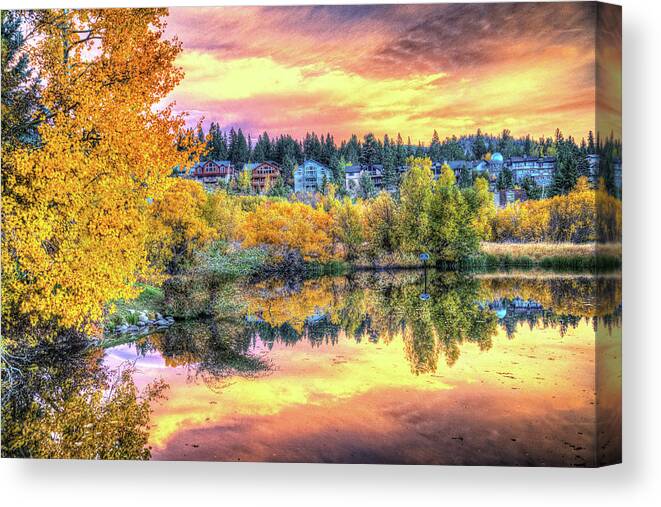 Sunset Canvas Print featuring the photograph Sunset Reflections in Mammoth Lakes by Lynn Bauer