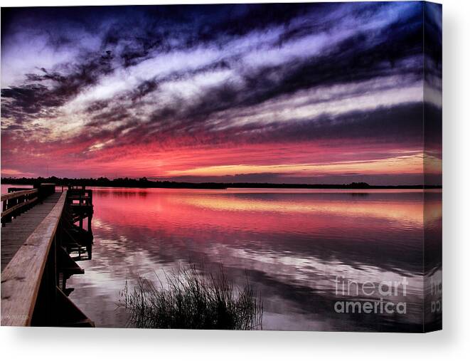 Sunset Print Canvas Print featuring the photograph Sunset Reflections by Phil Mancuso