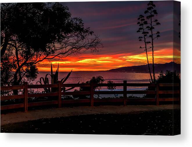 Sunset Silhouettes Canvas Print featuring the photograph Sunset Silhouettes by Gene Parks
