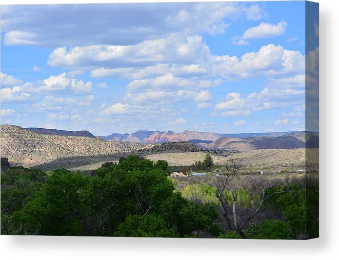 Desert Canvas Print featuring the photograph Sunshine on the Mountains - Verde Canyon by Aimee L Maher ALM GALLERY