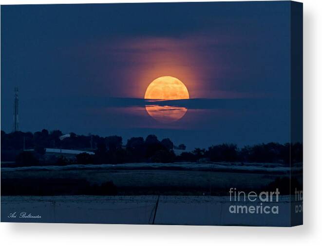 Moon Canvas Print featuring the photograph Super Moon by Arik Baltinester