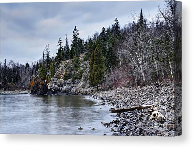 Photography Canvas Print featuring the photograph Superior Cliffs by Larry Ricker