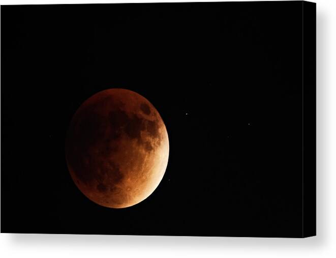Moon Canvas Print featuring the photograph Supermoon Eclipse September 2015 by Adam Rainoff