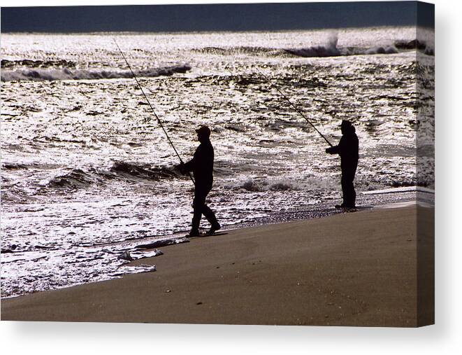 Fishing Canvas Print featuring the photograph Surf Fishing by Steve Karol
