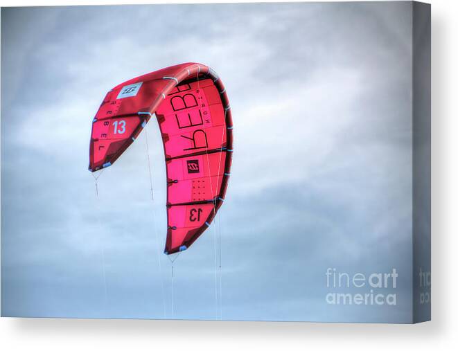 Adrian Laroque Canvas Print featuring the photograph Surfing Kite by LR Photography