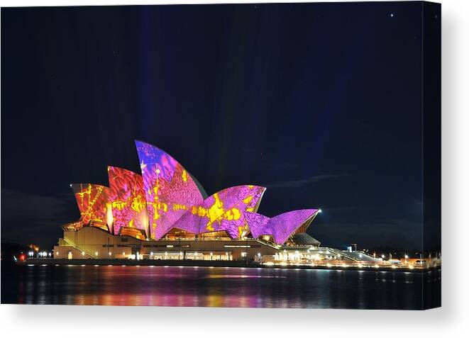 Sydney Opera House Canvas Print featuring the digital art Sydney Opera House by Maye Loeser