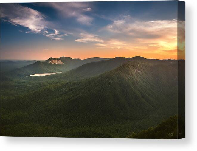 Table Rock State Park Canvas Print featuring the photograph Table Rock Sunset by Steven Llorca