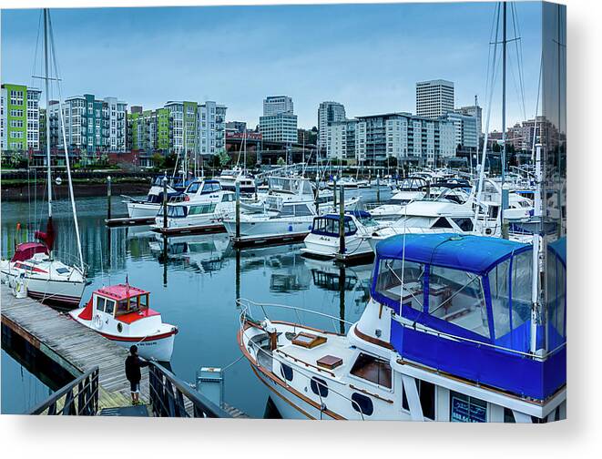 Tacoma Canvas Print featuring the photograph Tacoma Waterfront Marina,Washington by Sal Ahmed