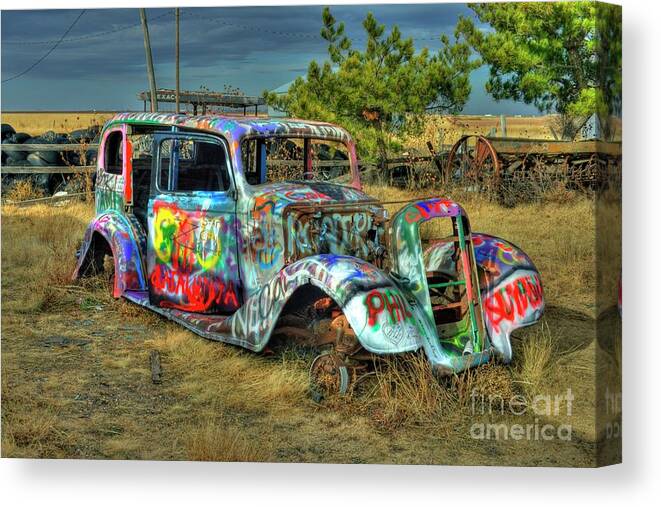 Graffiti Canvas Print featuring the photograph Tagged #3 by Tony Baca