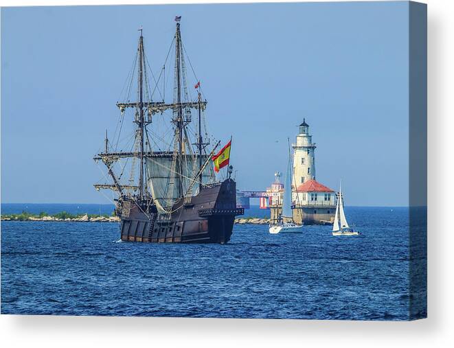  Canvas Print featuring the photograph Tall Ships IV by Tony HUTSON
