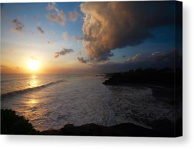 Temple Canvas Print featuring the photograph Tanah Lot Sunset by Mike Reid